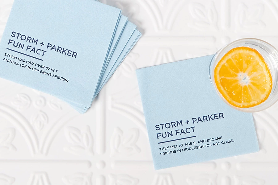 Fun Fact conversation starter Napkins