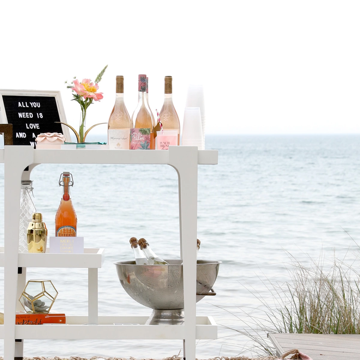 stocked bar cart for fabulous hosting
