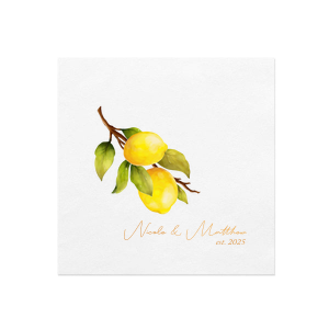 Classic Italian Wedding Lemon Custom Photo Napkin