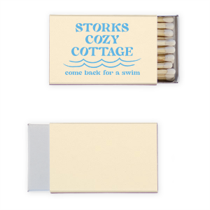 Our beautiful custom Come Back For A Swim Matchbook with a cute graphics of waves would be a great way to welcome your guests. Put your name on it and surprise everyone! 