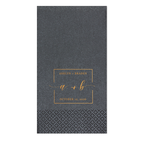 ForYourParty's elegant Black Cocktail Napkin with Shiny Copper Foil can't be beat. Showcase your style in every detail of your party's theme!