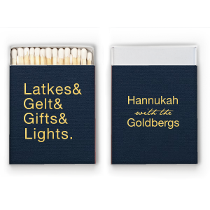 ForYourParty's elegant Linen Navy Blue Classic Matchbox with Shiny 18 Kt Gold Foil will add that special attention to detail that cannot be overlooked.