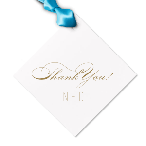 ForYourParty's elegant Poptone Ballet Pink Diamond Gift Tag with Shiny Royal Blue Foil will impress guests like no other. Make this party unforgettable.
