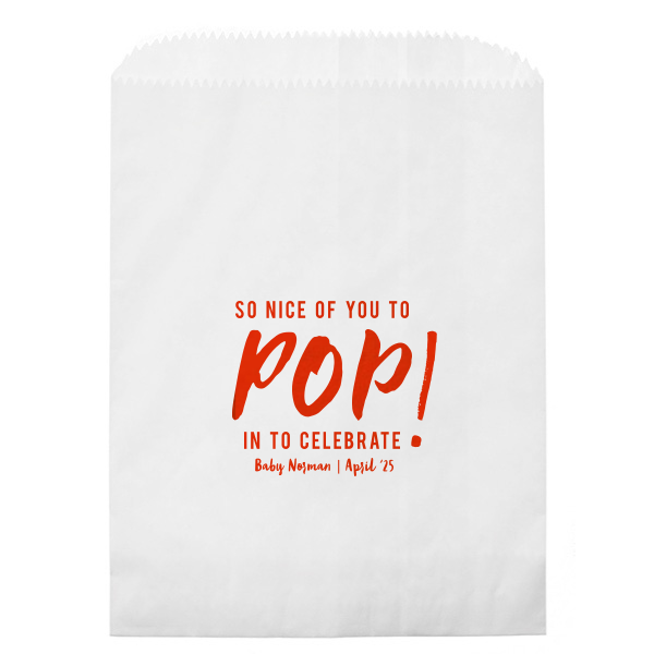 ForYourParty's personalized Large Cellophane Bag with Shiny Poppy Foil will impress guests like no other. Make this party unforgettable.