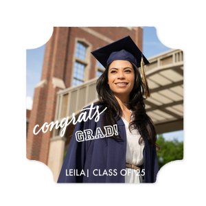 Celebrate your hard work with our custom photo Congrats Grad! drinks coasters.  Featuring a classic collegiate design and edge to edge printing for your photograph, these drinks coasters will put your graduate front and center during the celebration.