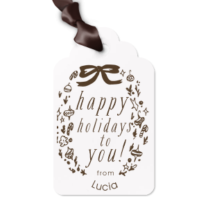 ForYourParty's chic Poptone Mint Large Oval Gift Tag with Satin Lipstick Red Foil has a Ornament Wreath graphic and is good for use in Holiday themed parties and will give your party the personalized touch every host desires.