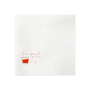 Savor the sentiment of your special day with the Negroni Be You & Me Napkin, adorned with a sleek clipart of a Negroni glass and the playful words "It can negroni be you and me" in a whimsical script. Add a touch of personalization with the couple's initials below, ideal for toasting to love at your wedding, rehearsal dinner, or engagement party.