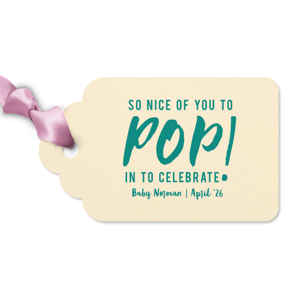 The ever-popular Natural Frost White Luggage Gift Tag with Shiny Poppy Foil will make your guests swoon. Personalize your party's theme today.