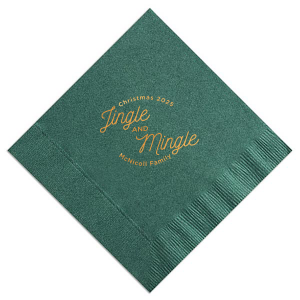 The ever-popular Spruce Cocktail Napkin with Shiny Copper Foil can be customized to complement every last detail of your party.