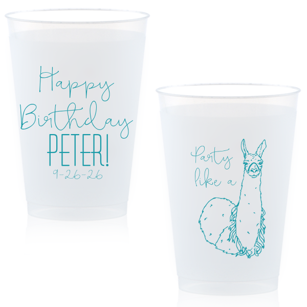 The custom Party Like a Llama Cup is good for use in Animals, Kid Birthday and Birthday themed parties and can be customized to complement every last detail of your party.