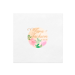 Custom White Borderless Full Color + Foil Cocktail Napkin with Shiny Copper Foil are a must-have for your next event—whatever the celebration!