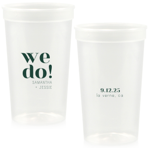 Our Bold We Do Names Cup will impress guests like no other. Make this party unforgettable.