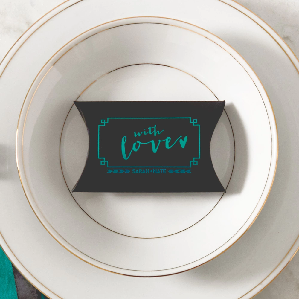moody color palette pillow box favor box