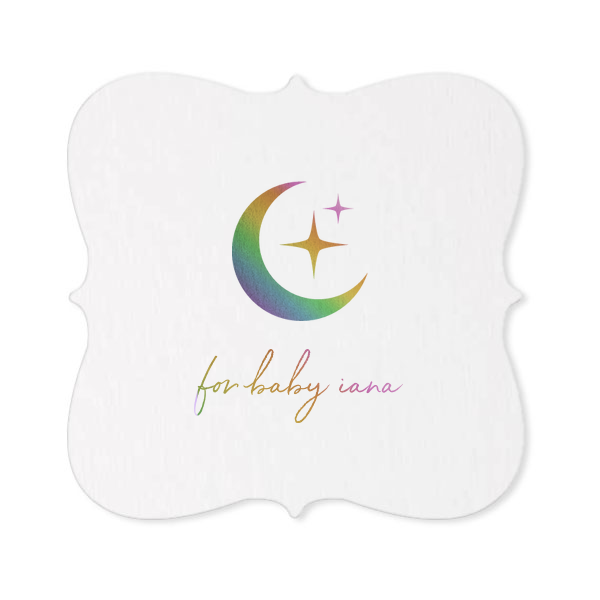Over The Moon Baby Shower Coaster