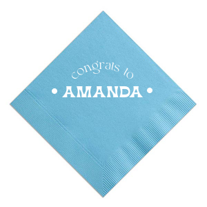 Celebrate the grad with the Congrats To The Graduate Napkin! Featuring arched text declaring a congratulatory message to the honoree, you can personalize this napkin with your name for a graduation party. 