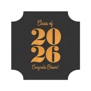 Commemorate this significant achievement with the Milestone Year Grad Coaster, boldly highlighting the graduation year, complemented by the graduate's name. A distinguished and practical keepsake for any graduation celebration.