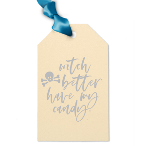 ForYourParty's chic Poptone Ballet Pink Luggage Gift Tag with Matte White Foil has a Skull & Crossbones graphic and is good for use in Halloween themed parties and will impress guests like no other. Make this party unforgettable.