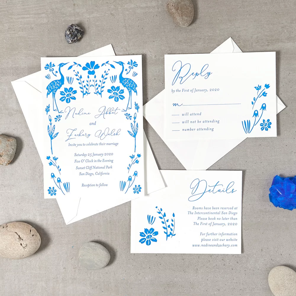 letterpress printed invitations