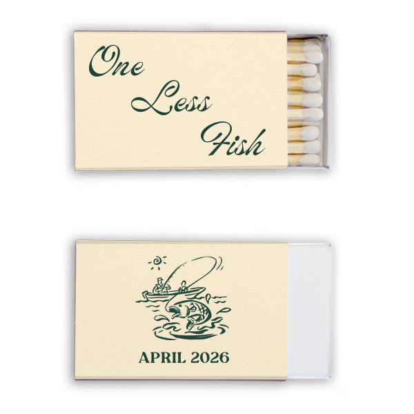 One Less Fish Bachelor Party Matchbook