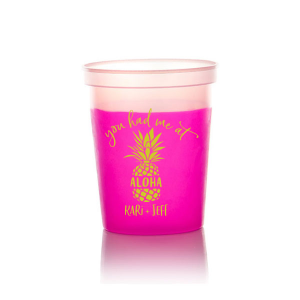 Sip the Tropical Romance. Raise a toast with the You had Me at Aloha Cup. Featuring a charming pineapple graphic with "Aloha" banded across it, this design gives a playful twist to a classic romantic movie line. Perfect for couples who want to add a touch of Hawaiian charm to their special day.

