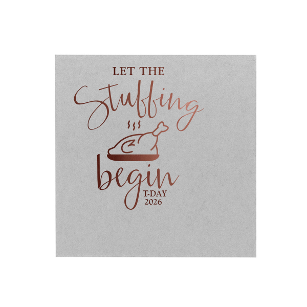 Our custom Honeydew Cocktail Napkin with Shiny Copper Foil has a Plated Turkey graphic and is good for use in Food, Thanksgiving themed parties and will impress guests like no other. Make this party unforgettable.
