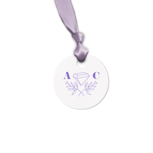 The Diamond Letterpress Tag with an amazing graphics with branches and your initials on will give that final touch on your party. Let it leave unforgettable moments!  