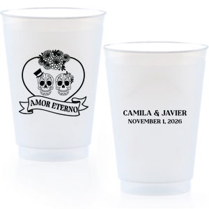 Celebrate fright and fidelity with the Amor Eterno Cup! Available in a variety of styles and ink colors to match your celebration whether it's spooky or sentimental, these customizable cups are sure to be a hit.