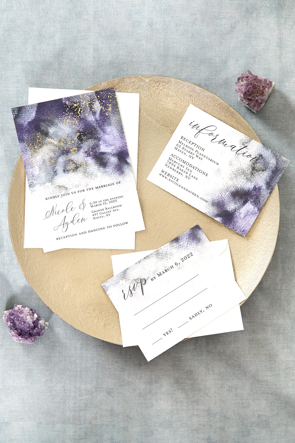 celestial inspired wedding invitations from FYP are the perfect start for your wedding