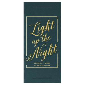 ForYourParty's elegant Stardream Navy Large Sparkler Sleeve with Shiny 18 Kt Gold Foil will make your guests swoon. Personalize your party's theme today.