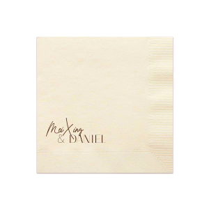 Decorate your special Wedding event with your own names branded on this beautiful napkin. It has really beautiful White Lotus graphics on it which will definitely match your style. Leave them speechless!