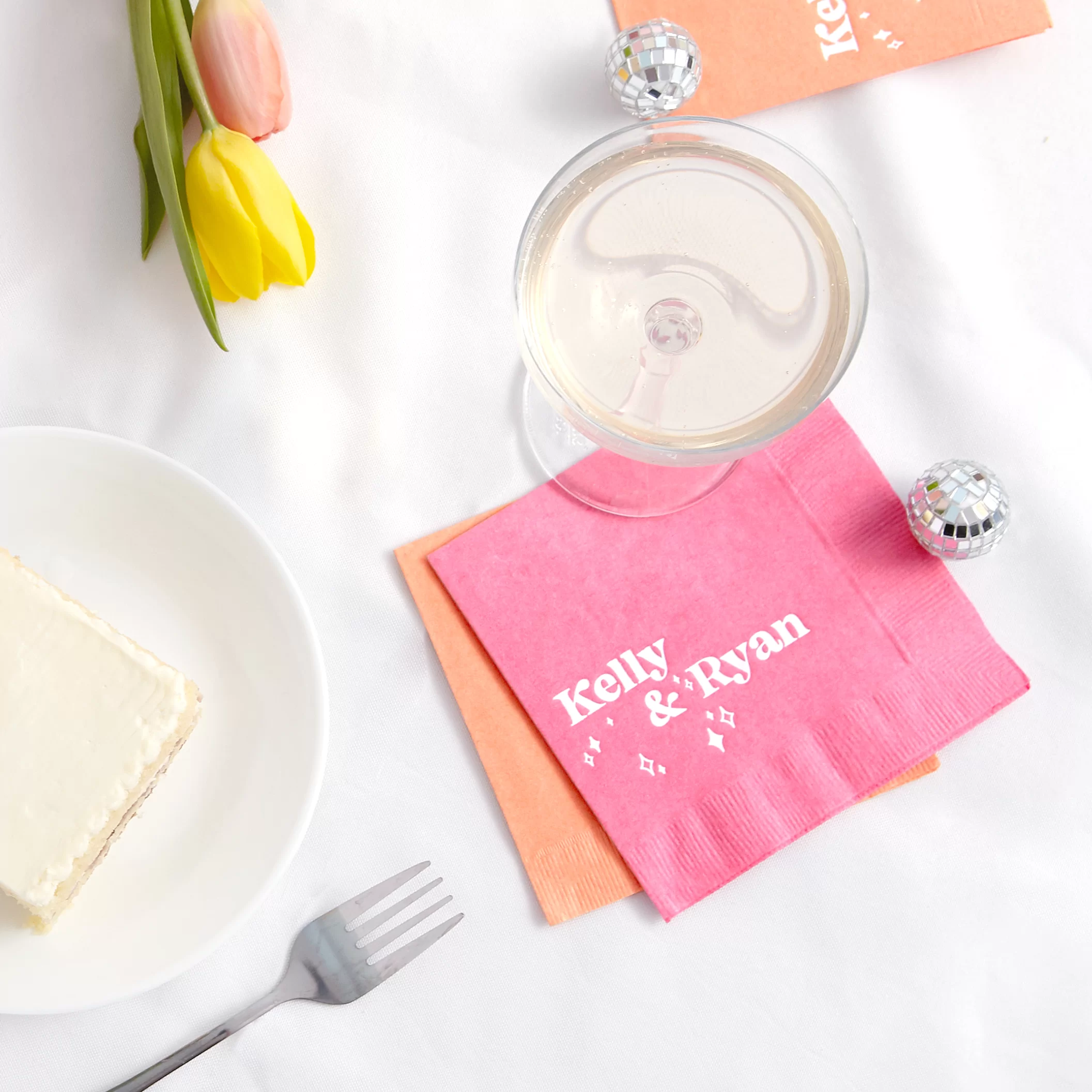 Paper Cocktail napkin with couple's names