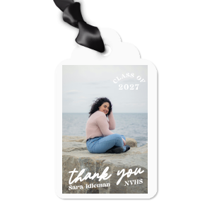 The Bold Script Graduation Custom Photo Gift Tag is perfect for your graduation event. The high quality paper tag features your personal photo printed, giving it a special touch that's as unique as you are!