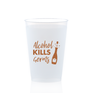 Custom Copper Ink 10 oz Frost Flex Cup with Copper Ink Cup Ink Colors has a Bubbly graphic and is good for use in Drinks, Wedding themed parties and are a must-have for your next event—whatever the celebration!