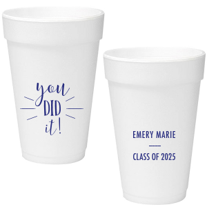 Laurel Monogram Personalized 16oz Styrofoam Cups - The Girl General