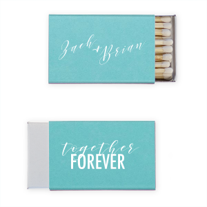 ForYourParty's chic Stardream Chambray Triangle Matchbox with Matte White Foil will impress guests like no other. Make this party unforgettable.