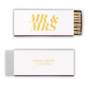 Make a statement with the Bold Mr. & Mrs. Matches! These bold and beautiful matches are the perfect way to light up your special day and show off your personality.