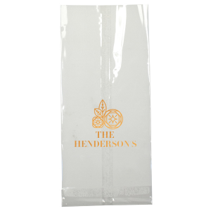 Personalized White Goodie Bag with Shiny Copper Foil Color has a Geo Flowers graphic and is good for use in Floral themed parties and can be personalized to match your party's exact theme and tempo.