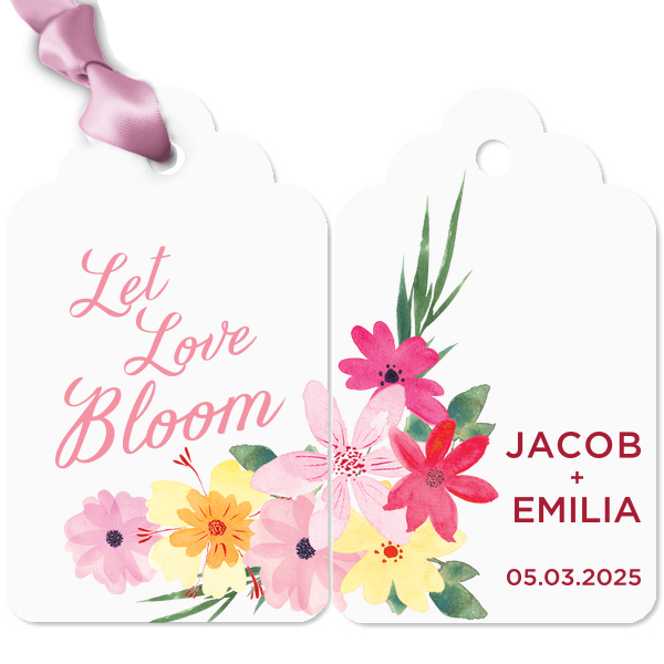 ForYourParty's elegant White Custom Photo Round Arch Tag with Matte Rouge Ink Digital Print Colors and Matte Lipstick Red Ink Digital Print Colors will impress guests like no other. Make this party unforgettable.