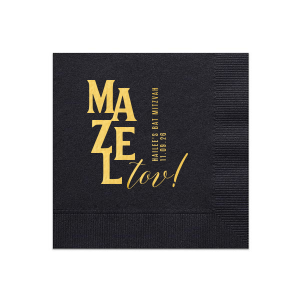 Our custom Black Luncheon Napkin with Shiny 18 Kt Gold Foil will give your party the personalized touch every host desires.