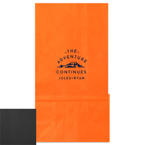 The Adventure Continues Bag encapsulates the spirit of exploration and shared journey. Featuring a graphic of snow-capped mountains with "The Adventure" arching over and "CONTINUES" below, it symbolizes the ongoing journey of the couple. Their names personalize this narrative of continuous adventure and discovery as they embark on life together. 