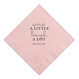 Our personalized Ballet Pink Cocktail Napkin with Matte Black Foil are a must-have for your next event—whatever the celebration!