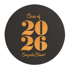 Commemorate this significant achievement with the Milestone Year Grad Coaster, boldly highlighting the graduation year, complemented by the graduate's name. A distinguished and practical keepsake for any graduation celebration.