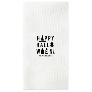 ForYourParty's personalized Lime Linen Like Cocktail Napkin with Matte Black Foil has a Witch's Hat graphic and is good for use in Halloween themed parties and will impress guests like no other. Make this party unforgettable.