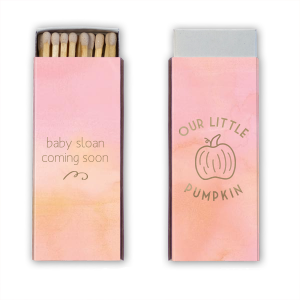 Our custom Watercolor Rose Classic Matchbox with Shiny Turquoise Foil has a Pumpkin graphic and is good for use in Thanksgiving, Halloween themed parties and can be customized to complement every last detail of your party.