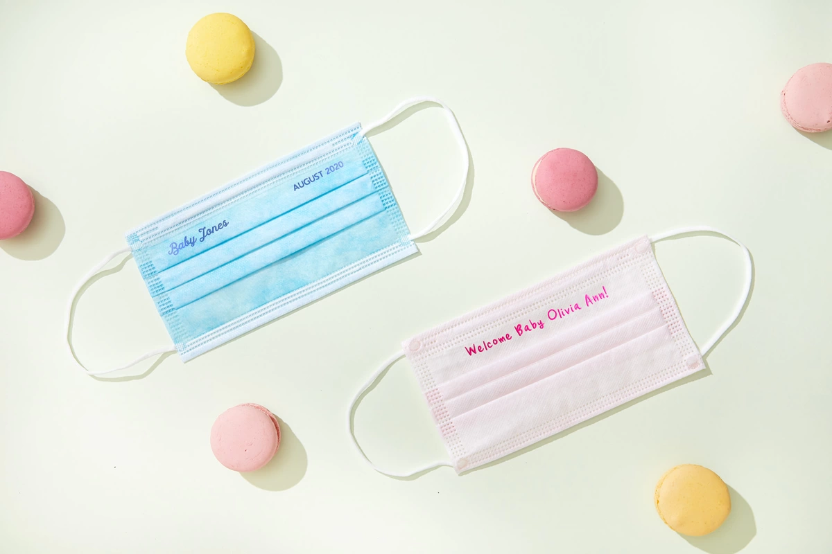 Make your fall baby shower as germ-free as possible with custom face masks from For Your Party.