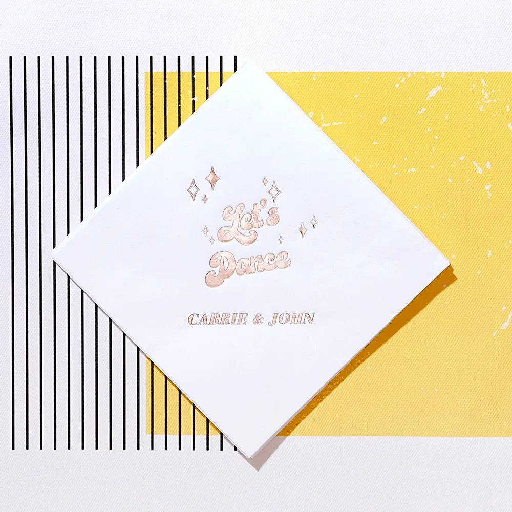 foil vs ink cocktail napkin 