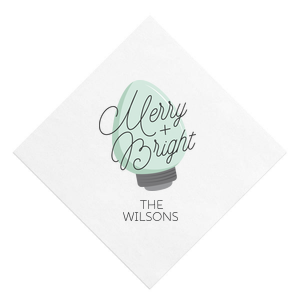 Merry + Bright Custom Photo Napkin