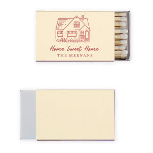 Home Sweet Home Matches are the perfect way to make your house feel like a cozy haven. With their sweet and homey design, they're sure to bring a smile to your face every time you light one. Strike a match and enjoy the warm and inviting feeling of being at home.
