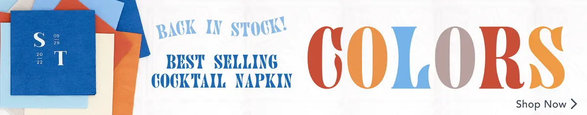 back in stock best selling cocktail napkin colors