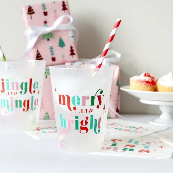 Merry And Bright party cup design
